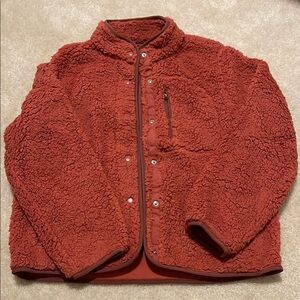 Universal Thread Faux Fur Faux Shearling Jacket Berry Rose color size small